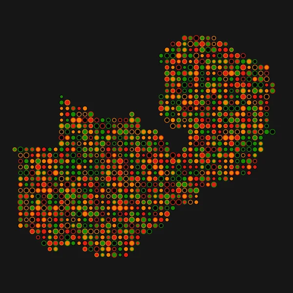 Zambia Sylwetka Pixelated Wzór Mapa Ilustracja — Wektor stockowy