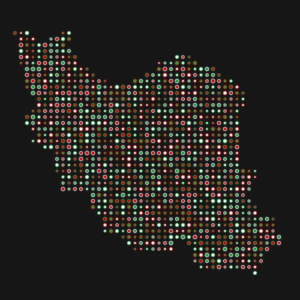 Iran Silhouette Pixelated Pattern Map Illustration — Stock Vector