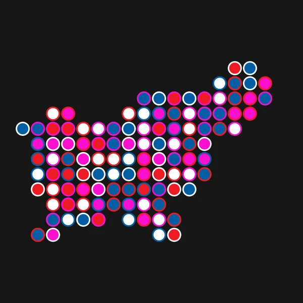 Slovenia Silhouette Pixelated Pattern Map Illustration — Stock Vector
