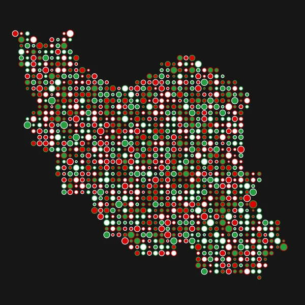 Irán Silhouette Pixelated Minta Térkép Illusztráció — Stock Vector