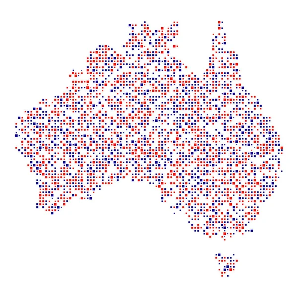 Australia Silhouette Pixelated Pattern Illustration — Stock Vector