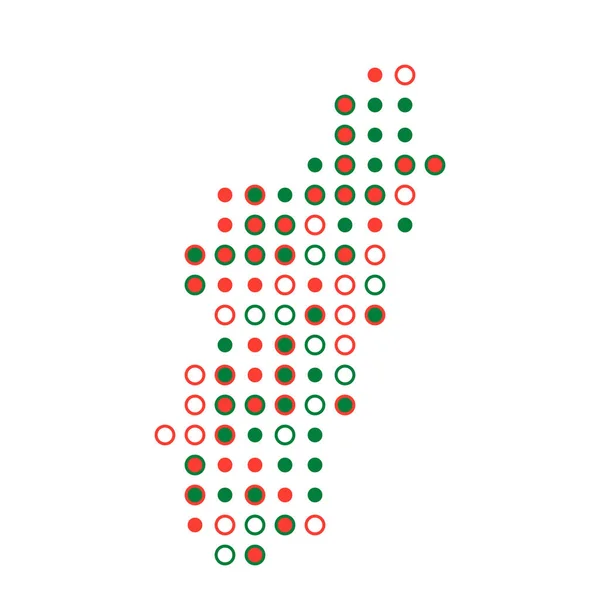 Madagaskar Silhuett Pixelated Mönster Karta Illustration — Stock vektor
