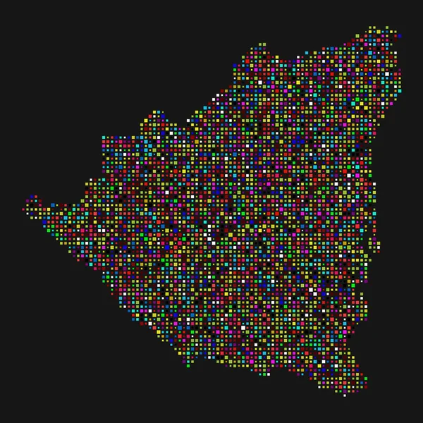 Nikaragua Silueta Pixelated Pattern Illustration — Stockový vektor