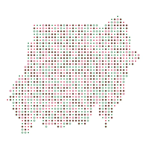 Sudan Sylwetka Pixelated Wzór Mapa Ilustracja — Wektor stockowy