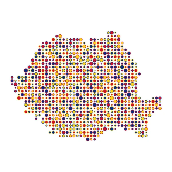 Romênia Silhueta Pixelado Ilustração Mapa Padrão — Vetor de Stock