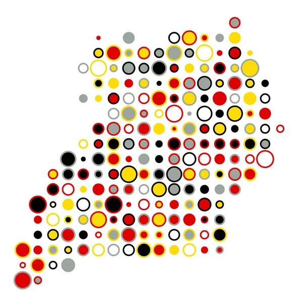 ウガンダシルエットピクセル化パターン地図イラスト — ストックベクタ