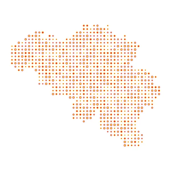 Belgie Silueta Pixelated Pattern Map Illustration — Stockový vektor