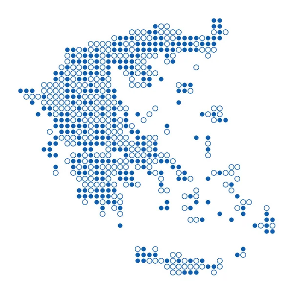 Griechenland Silhouette Verpixeltes Muster Kartenillustration — Stockvektor
