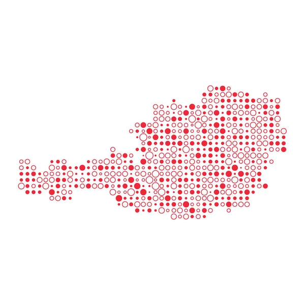 Áustria Silhueta Pixelado Ilustração Mapa Padrão —  Vetores de Stock