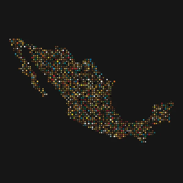 México Silhouette Ilustración Patrones Pixelados — Archivo Imágenes Vectoriales
