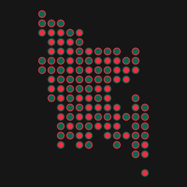 Bangladesh Silhouette Pixelated Patrón Mapa Ilustración — Archivo Imágenes Vectoriales