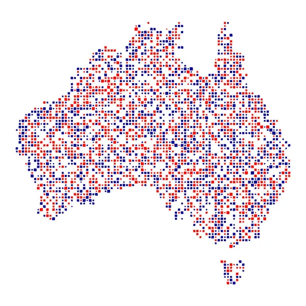 Ausztrália Silhouette Pixelated Minta Illusztráció — Stock Vector