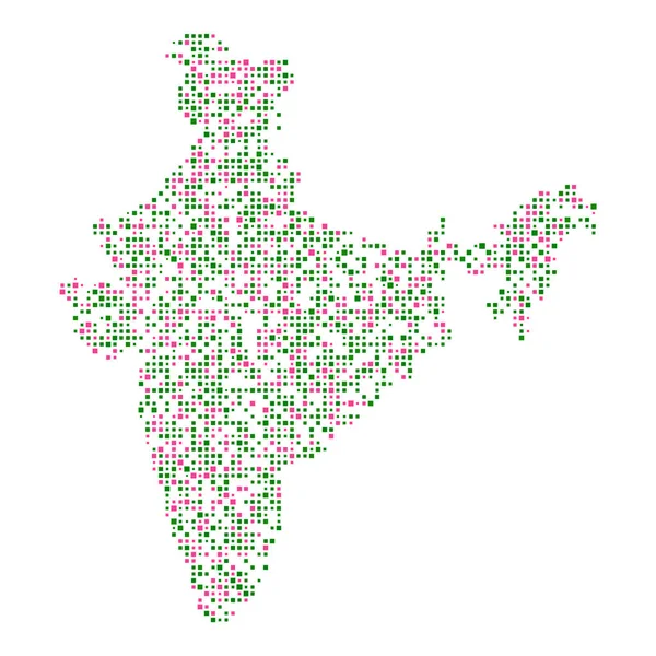 India Silhouette Ilustración Patrones Pixelados — Archivo Imágenes Vectoriales