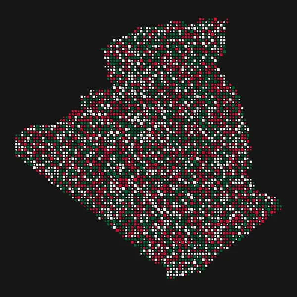 Alžírsko Silueta Pixelated Pattern Illustration — Stockový vektor