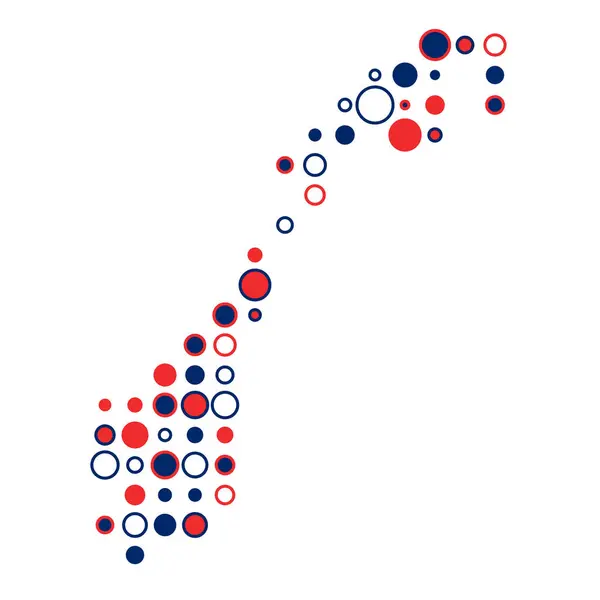 Noruega Silhouette Pixelated Patrón Mapa Ilustración — Vector de stock