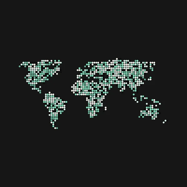 Illustration Carte Motif Pixelated World Silhouette — Image vectorielle