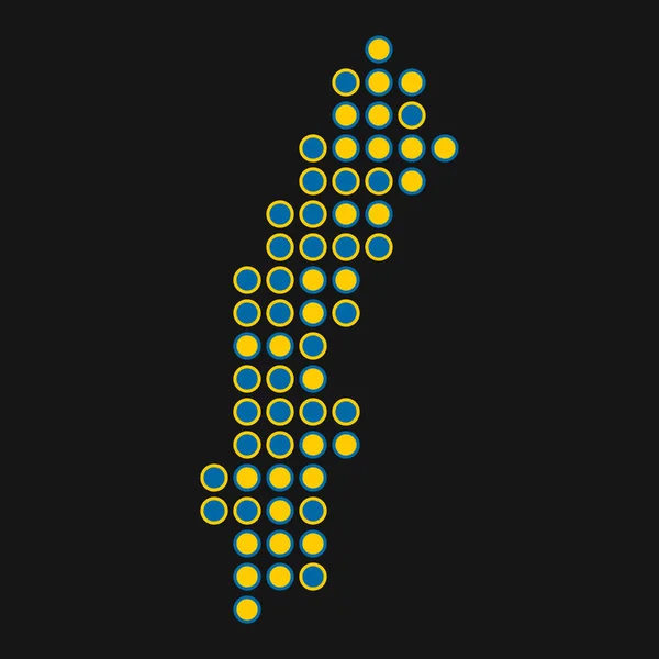 Suède Silhouette Illustration Carte Motif Pixélisé — Image vectorielle