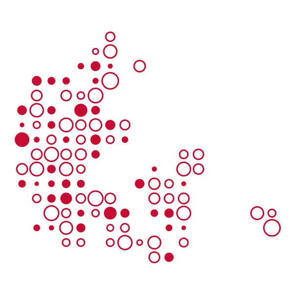 Dinamarca Silhueta Pixelado Ilustração Mapa Padrão — Vetor de Stock