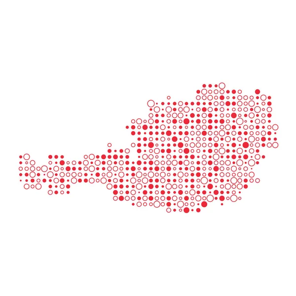Austria Silhouette Pixelated Patrón Mapa Ilustración — Vector de stock