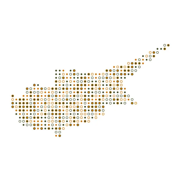 Κύπρος Silhouette Pixelated Μοτίβο Χάρτη Εικονογράφηση — Διανυσματικό Αρχείο