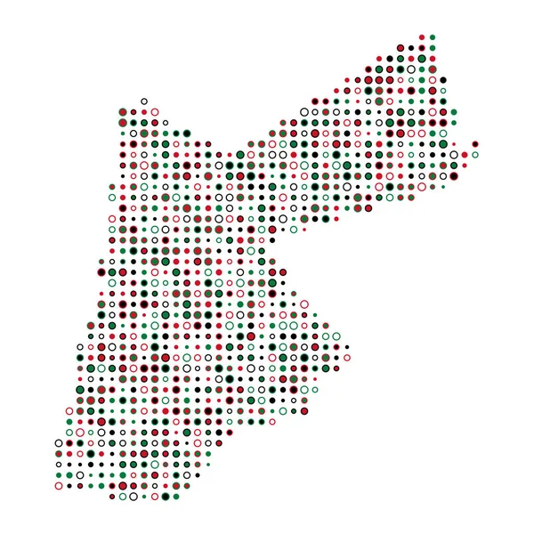 Jordánia Silhouette Pixelated Minta Térkép Illusztráció — Stock Vector