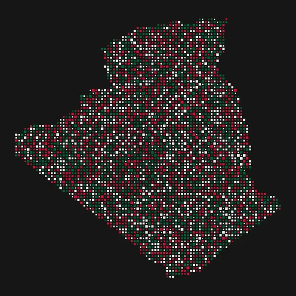 Alžírsko Silueta Pixelated Pattern Illustration — Stockový vektor