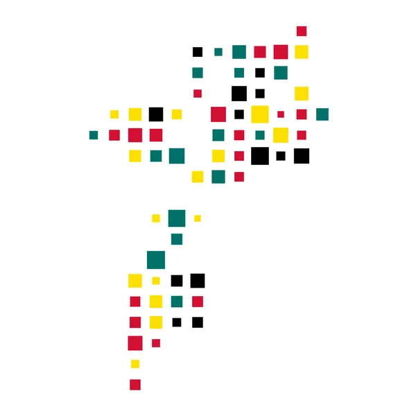 Mozambico Silhouette Illustrazione Modello Pixelated — Vettoriale Stock