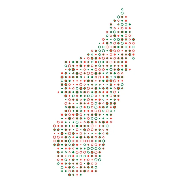 Madagaszkár Silhouette Pixelated Minta Térkép Illusztráció — Stock Vector