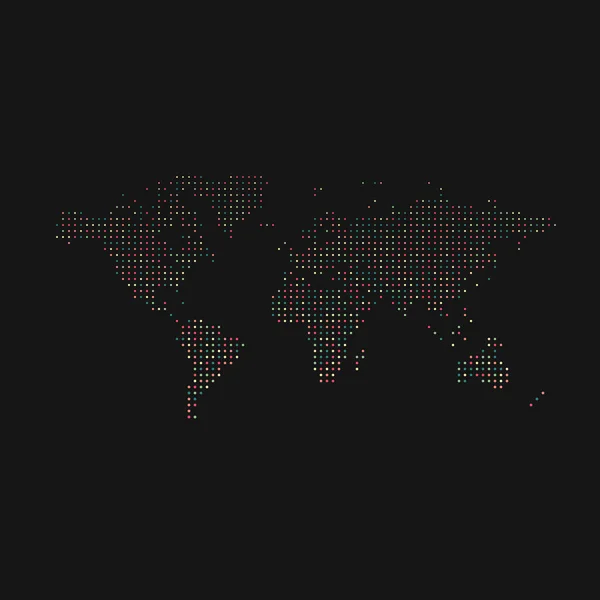 Mundo Silhueta Pixelado Ilustração Mapa Padrão — Vetor de Stock