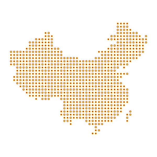 Cina Silhouette Pixelated Modello Mappa Illustrazione — Vettoriale Stock