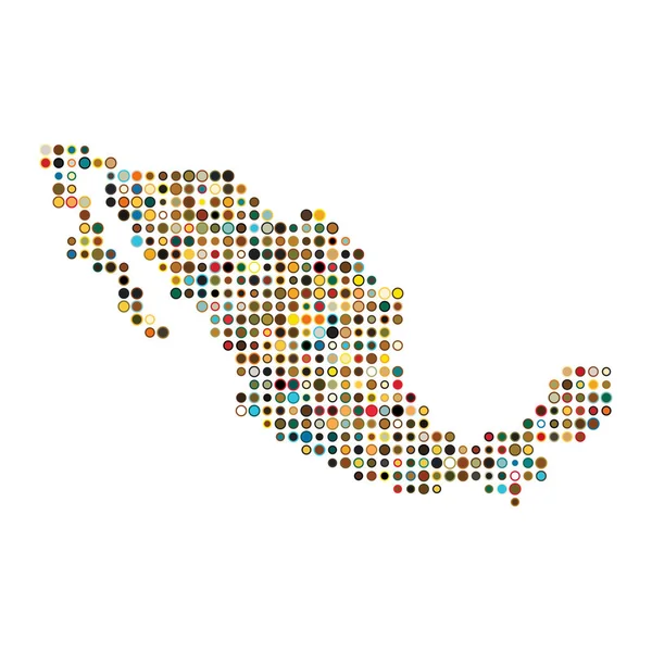 Meksyk Sylwetka Pixelated Wzór Mapa Ilustracja — Wektor stockowy