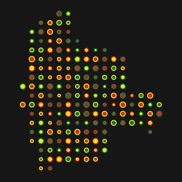 ボリビアシルエットピクセル化パターン地図イラスト — ストックベクタ