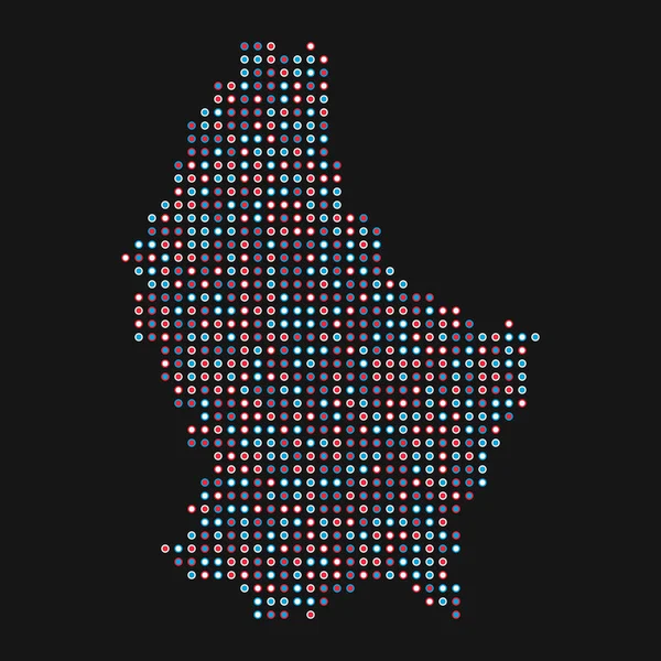 Luxemburgo Silhouette Pixelated Patrón Mapa Ilustración — Archivo Imágenes Vectoriales