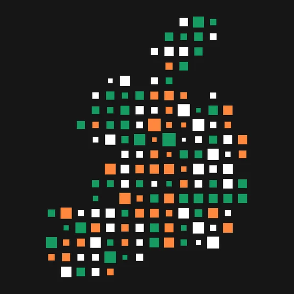 Irsko Silueta Pixelated Pattern Illustration — Stockový vektor