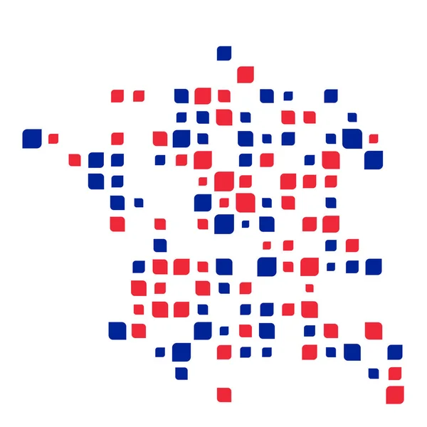 Francie Silueta Pixelated Pattern Illustration — Stockový vektor