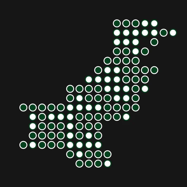 Pakistan Silhuett Pixelated Mönster Karta Illustration — Stock vektor