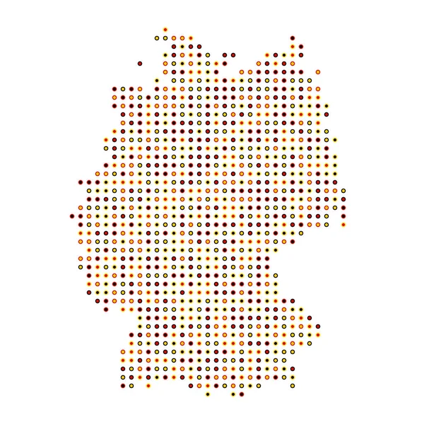 Deutschland Silhouette Verpixeltes Muster Kartenillustration — Stockvektor