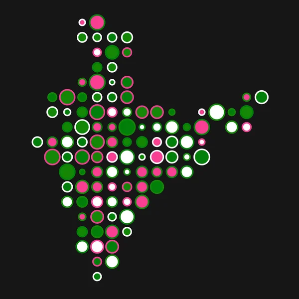 India Silhouette Pixelated Minta Térkép Illusztráció — Stock Vector