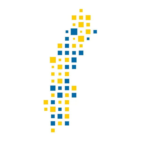 Suecia Silhouette Ilustración Patrones Pixelados — Vector de stock