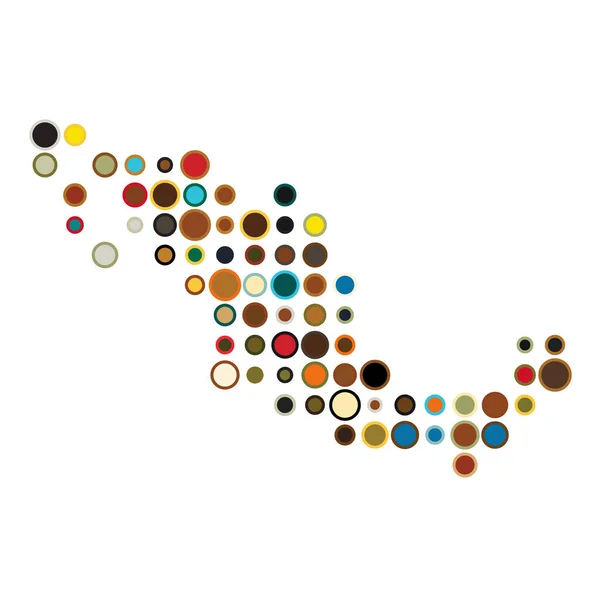 Mexico Silhouet Pixelvormige Patroon Kaart Illustratie — Stockvector