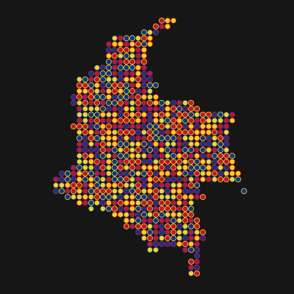 Kolumbia Sylwetka Pixelated Wzór Mapa Ilustracja — Wektor stockowy