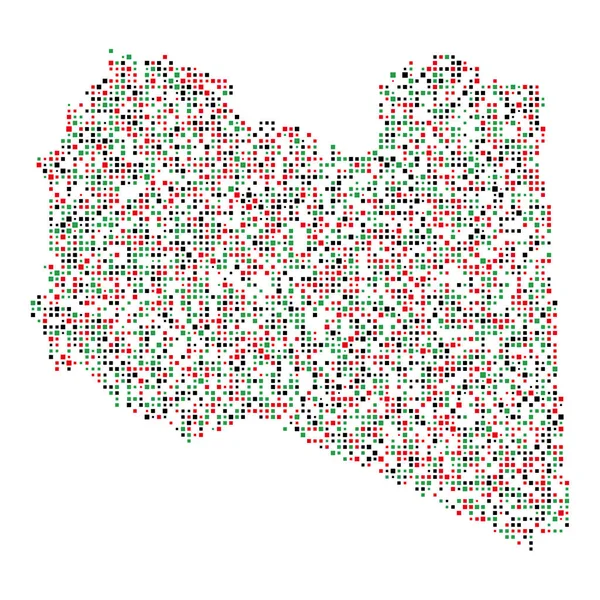 Λιβύη Silhouette Pixelated Πρότυπο Εικονογράφηση — Διανυσματικό Αρχείο