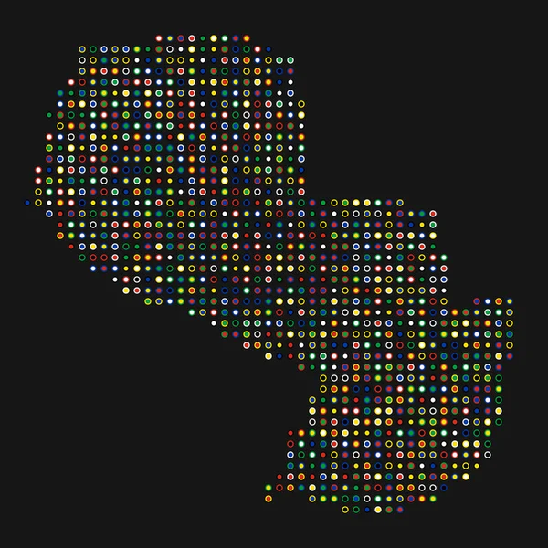 Paraguay Silhouette Illustration Carte Motif Pixélisé — Image vectorielle