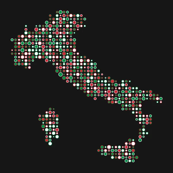 Italy Silhouette Pixelated Pattern Map Illustration — Stock Vector