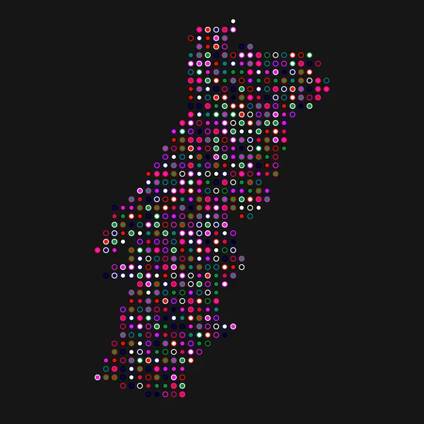 Portugalia Sylwetka Pixelated Wzór Mapa Ilustracja — Wektor stockowy