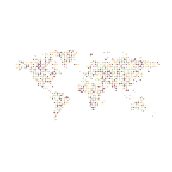 Κόσμος Σιλουέτα Pixelated Μοτίβο Χάρτη Εικονογράφηση — Διανυσματικό Αρχείο