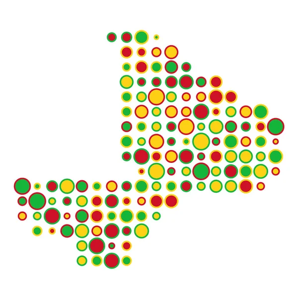 Mali Silhouette Pixelated Mönster Karta Illustration — Stock vektor