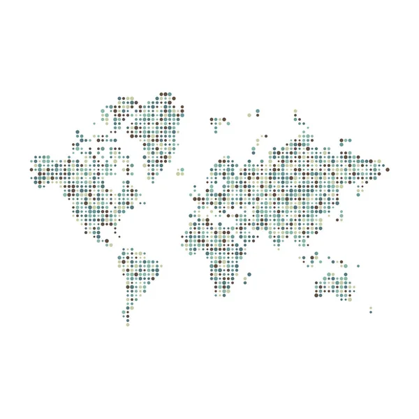 World Silhouette Pixelated Pattermap Illustration — 스톡 벡터