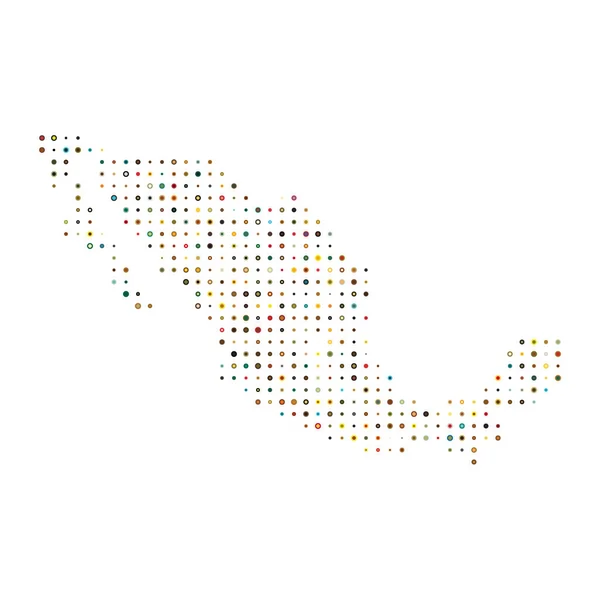 Meksyk Sylwetka Pixelated Wzór Mapa Ilustracja — Wektor stockowy