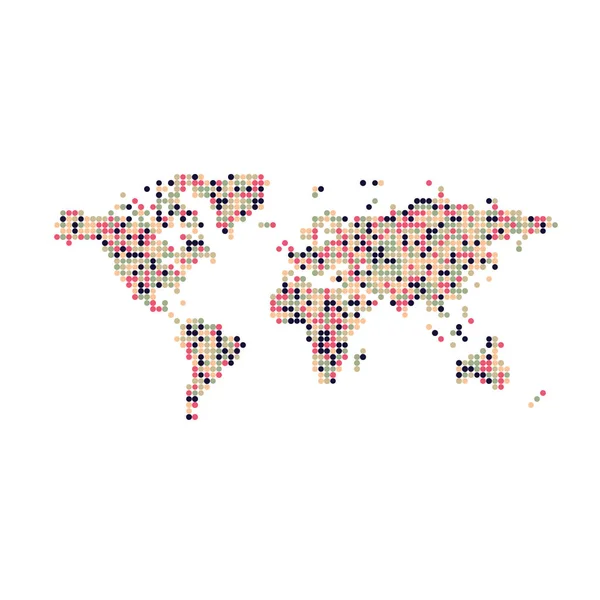 stock vector World 1 Silhouette Pixelated pattern map illustration